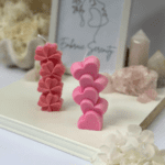 Blossoming Love Candle: Heart and Flower Pillar Candle